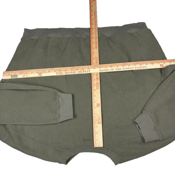 Nuuds Real Bodies Crewneck Sweatshirt XL Olive Green Fleece Lined Boxy Cozy - Picture 6 of 6